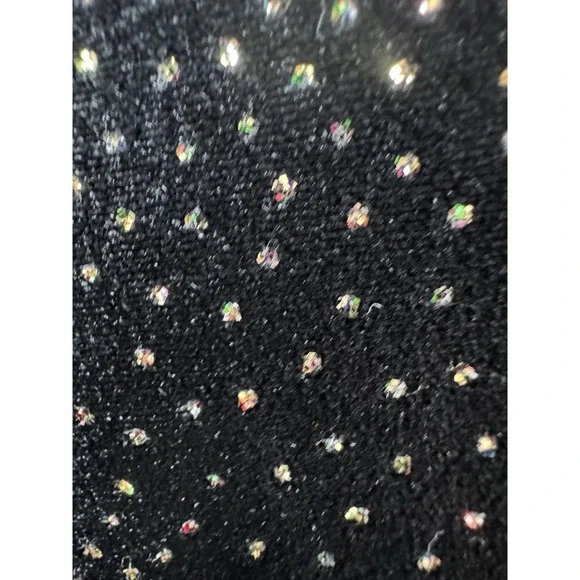 Y2K Sparkle Foil Dot Velvet Jacket 14/16W Black Glam Open Front Fashion Bug - Picture 4 of 9